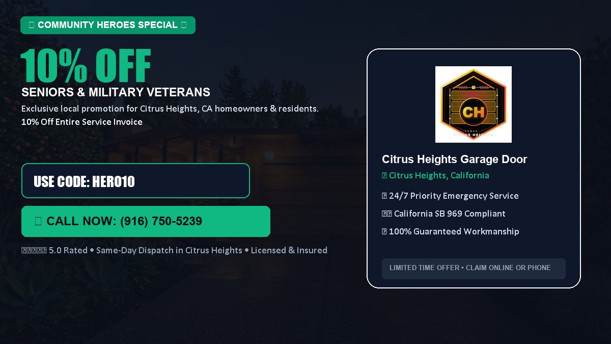 10% OFF Senior Citizens (65+) & Military / Veteran Community Discount in Citrus Heights, CA