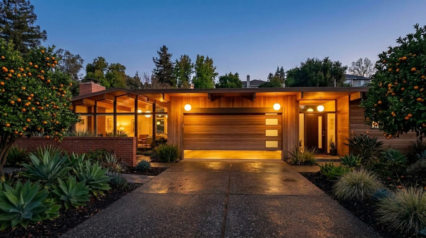 Citrus Heights Garage Door Service Garage Door Gliding Open Revealing Warm Illuminated Interior